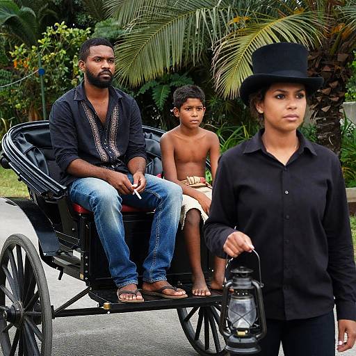 Captivating Outdoor Portrait with Unique Characters