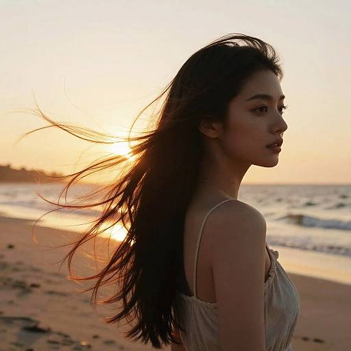 Serene Woman with Rat Tail Hair