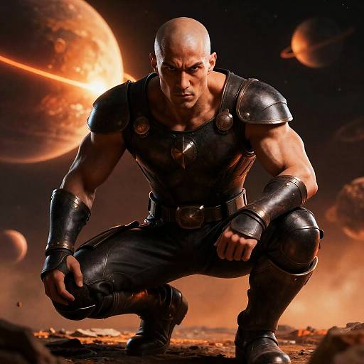 Bald Warrior in Cosmic Battle Armor