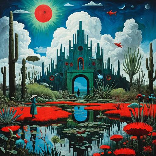 Surreal Wetland Dreamscape Painting