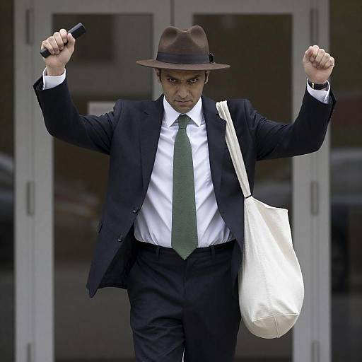 Urban Man in Dark Suit with Accessories