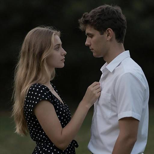 Young Couple Intimate Moment Outdoors