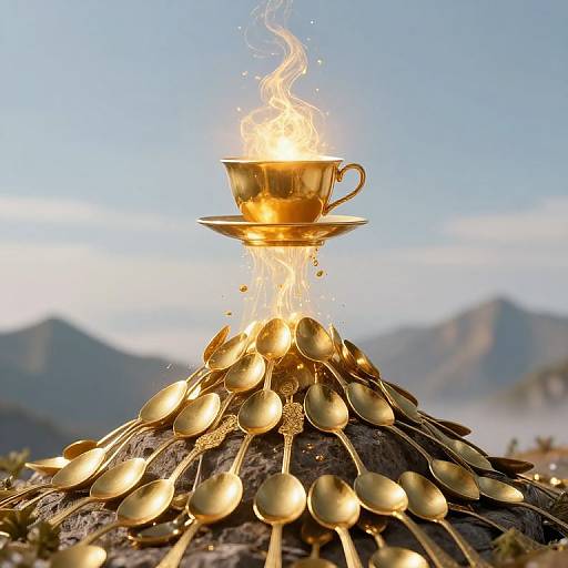 Ethereal Mountain of Golden Spoons