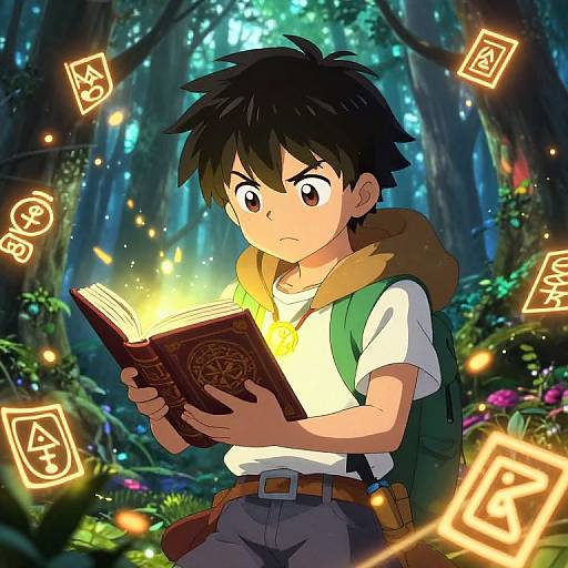 Asta with Glowing Grimoire in Forest