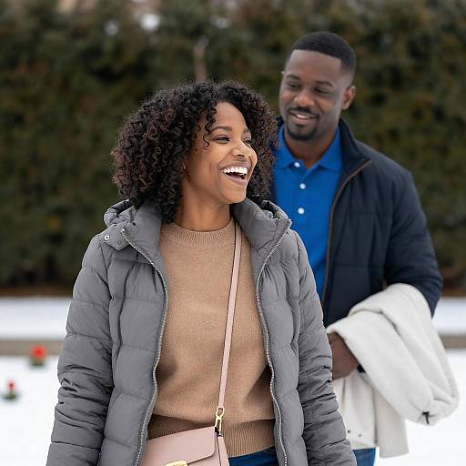 Joyful Outdoor Moment Between Two Friends