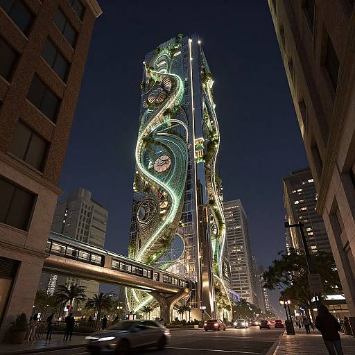 Futuristic Cyberpunk Architectural Elegance