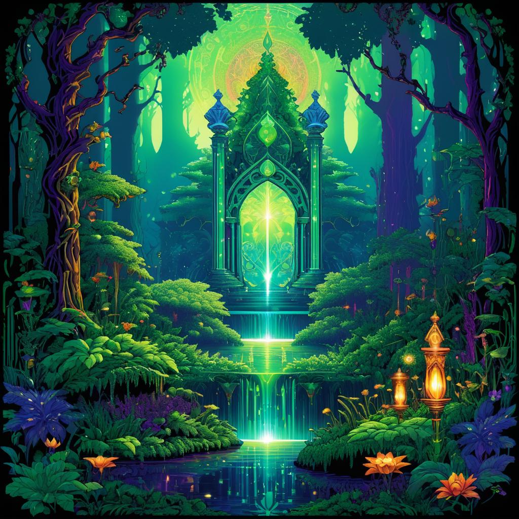 Enchanted Forest Tarot Card Pixel Art