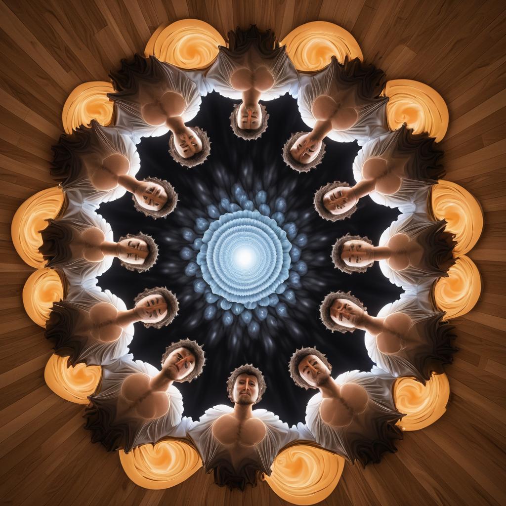 Fractal Perspective: Men in a Circle