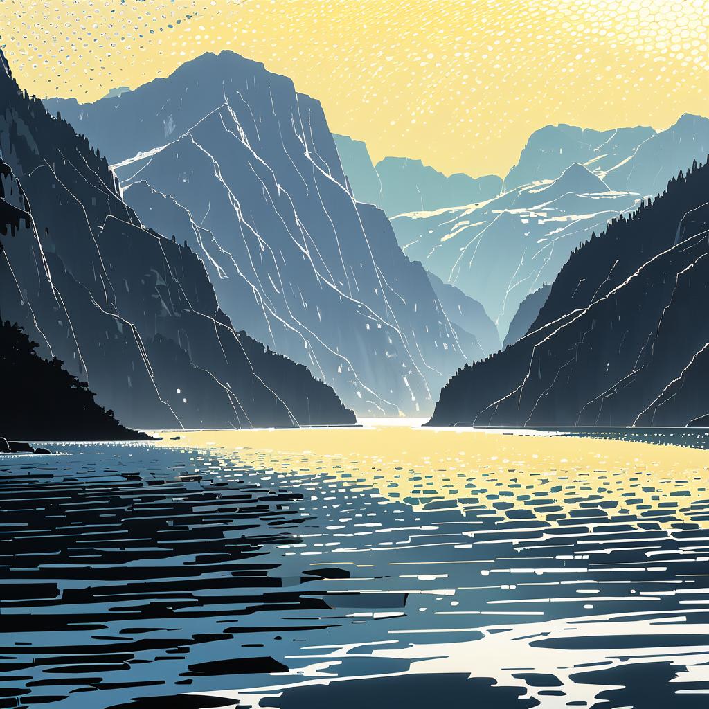 Misty Fjord with Craggy Coastline Art