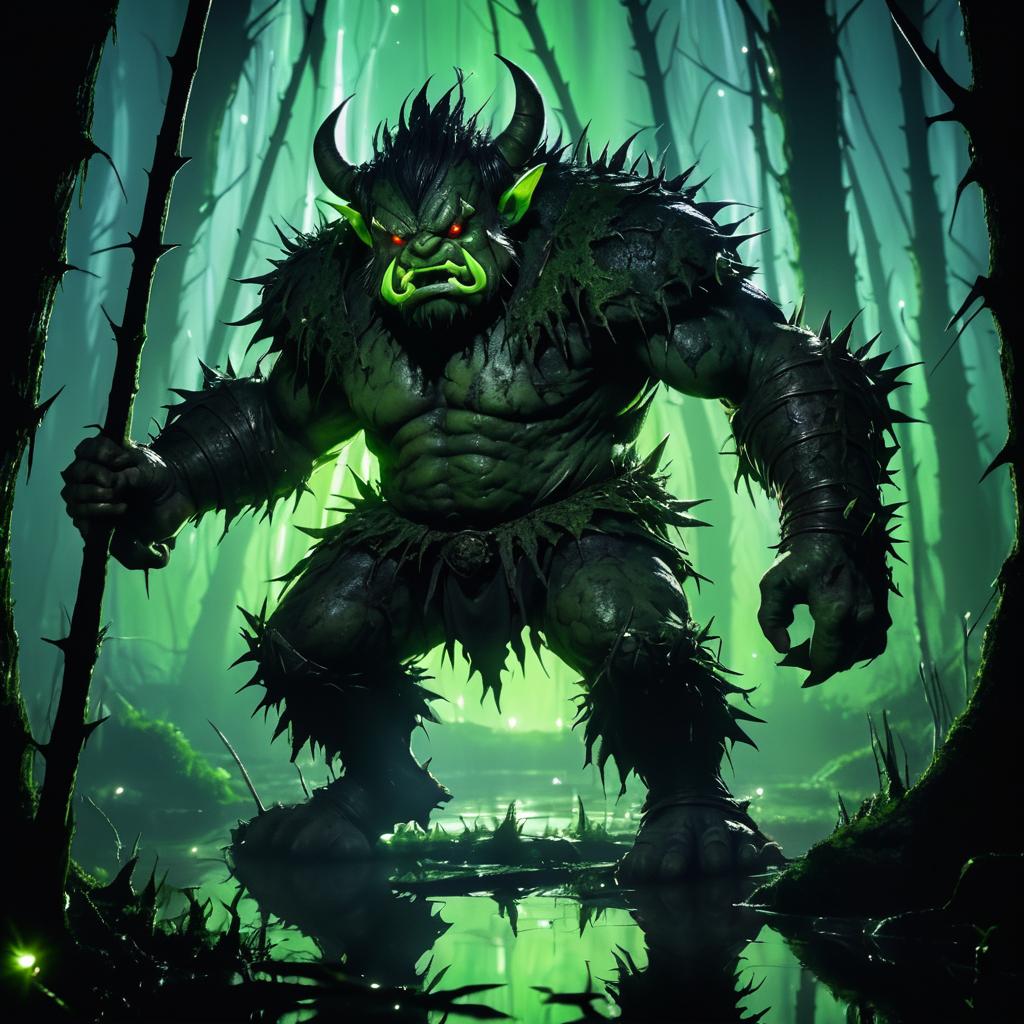 Furious Troll Stomp in Dark Swamp