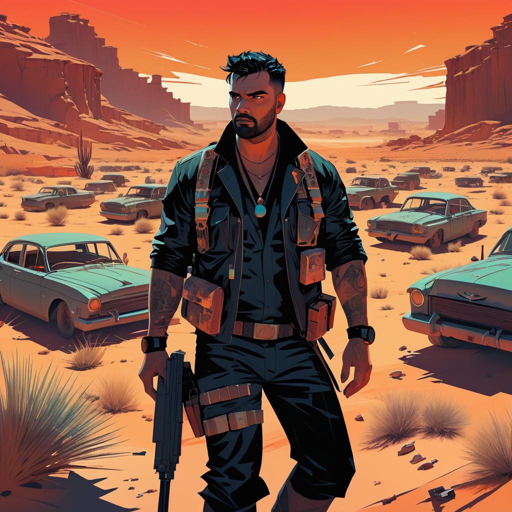 Rugged Mechanic in Zombie Desert Hunt