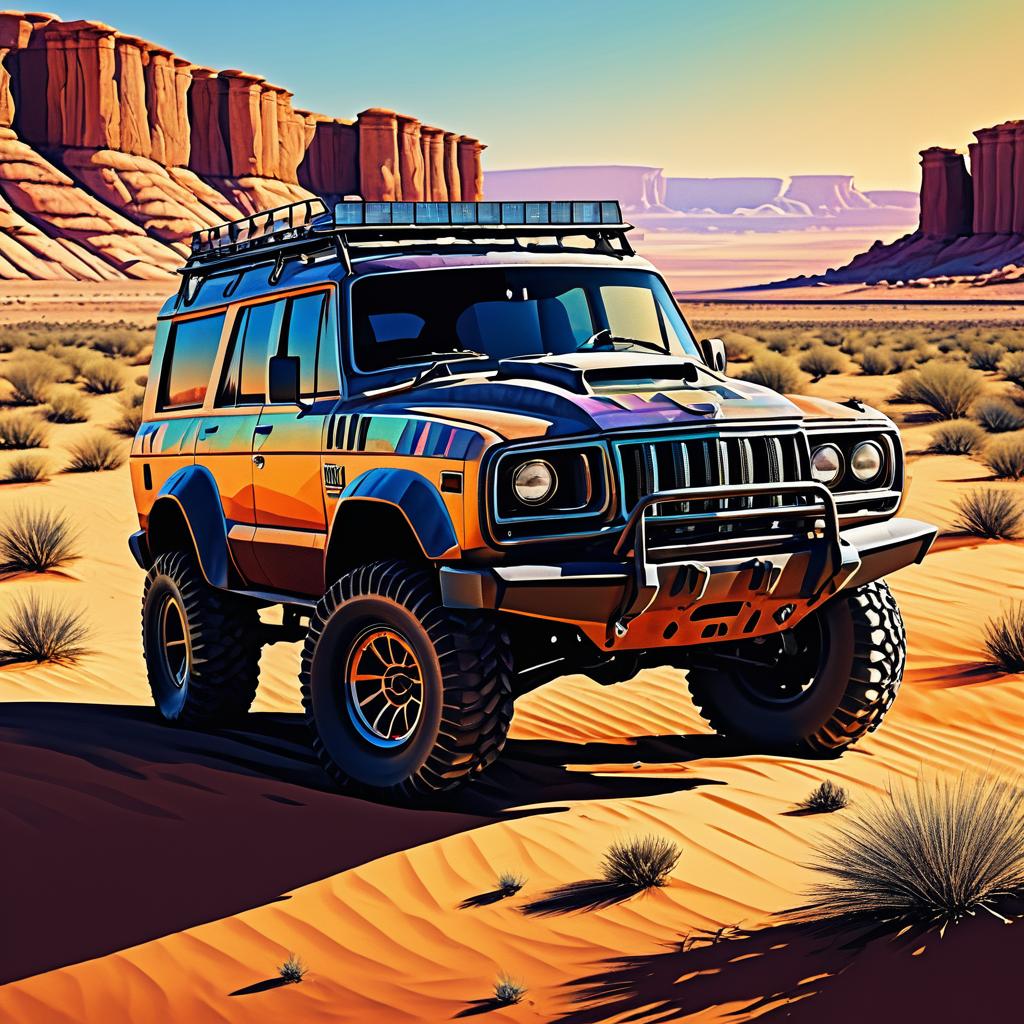 Ultra Detailed Off-Road Vehicle in Desert