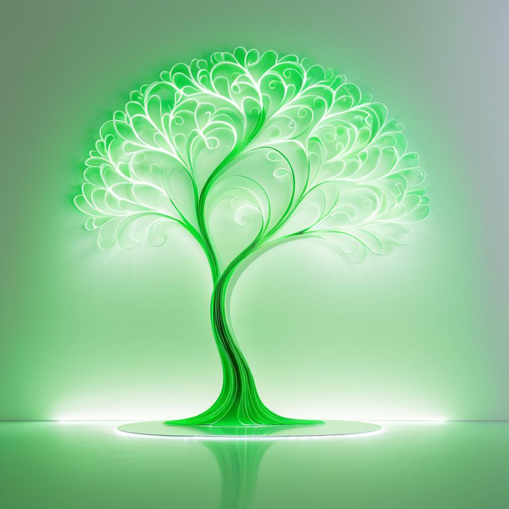 Elegant Tree-Shaped Light Painting Art