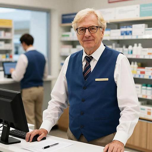 Friendly Pharmacist in Office Setting
