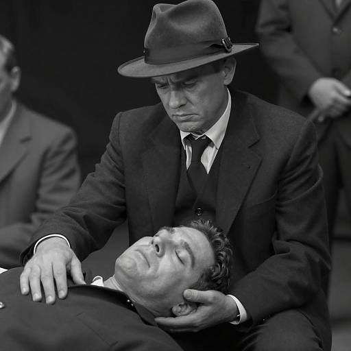 Black and White Emotional Moment Between Two Men