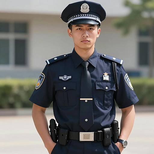 Young Male Police Officer Costume Day