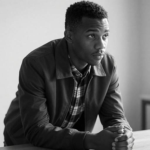 High-Contrast Portrait of Young Black Man