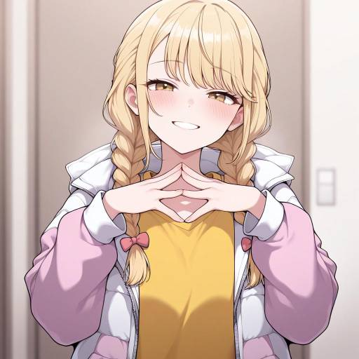 Cute Girl in Open Jacket Smiling