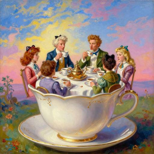Surreal Fantasy Tea Party Scene