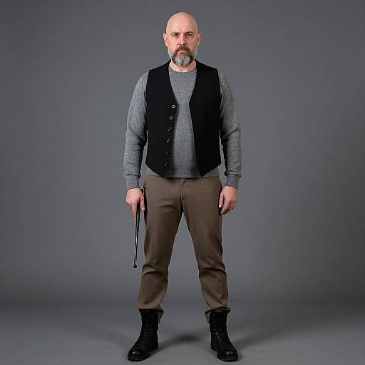 Portrait of Serious Middle-Aged Man