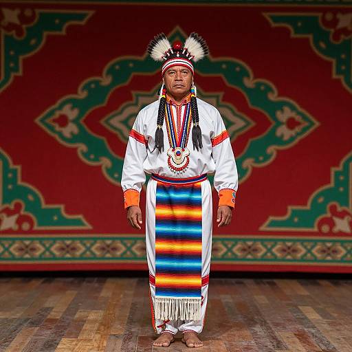 Native American Man in Traditional Ceremonial Attire