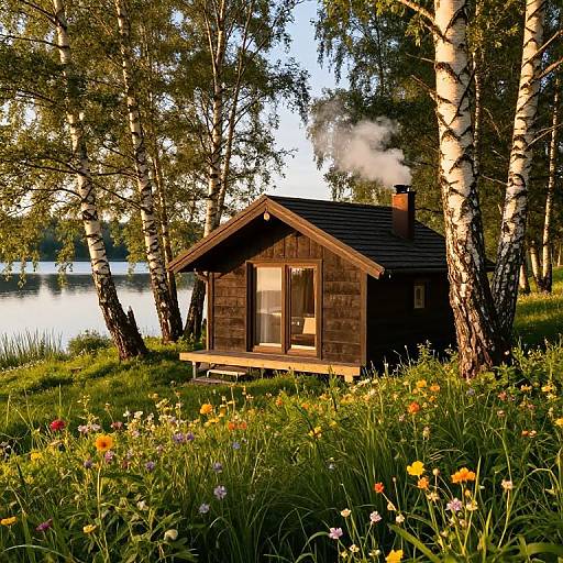 Cozy Birchwood Cabin by Lake