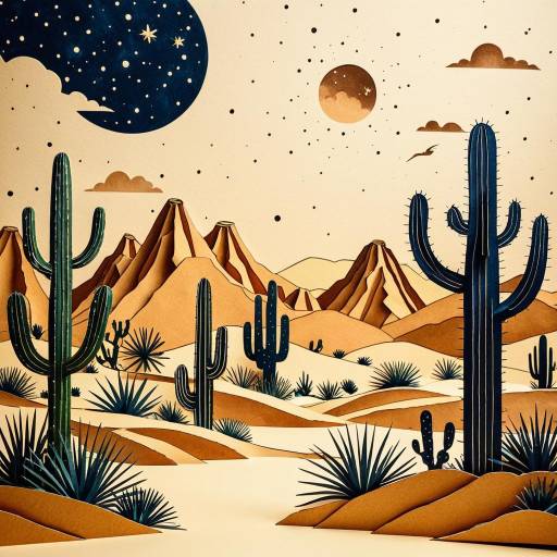 Dreamy Desert Landscape Kirigami
