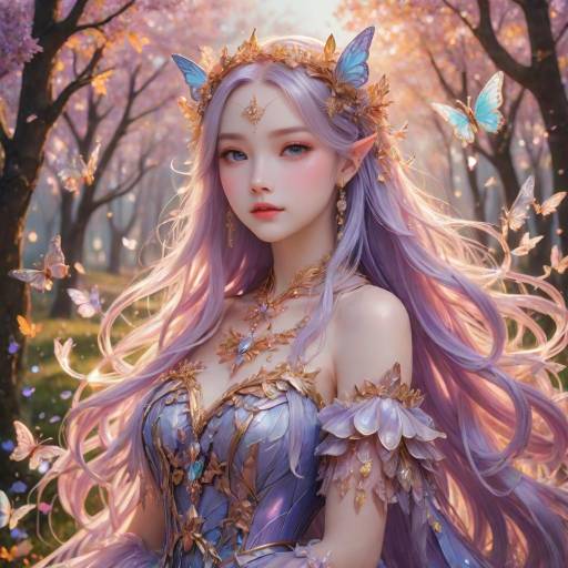 Enchanting Fairy Girl in Autumn Meadow