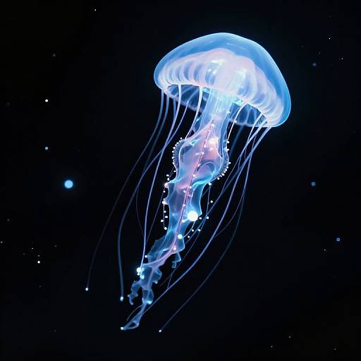 Bioluminescent Jellyfish in Space