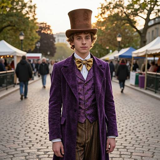 Young Man in Willy Wonka Costume