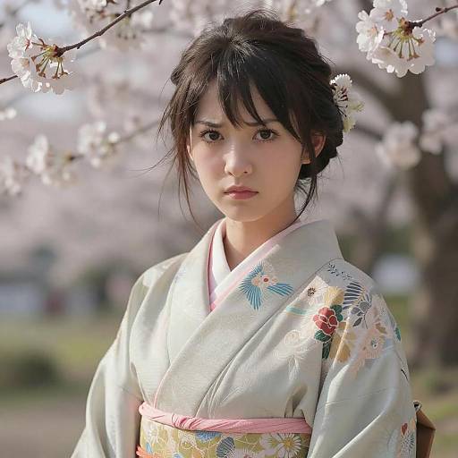 Stunning Anime Portrait of a Kimono Woman