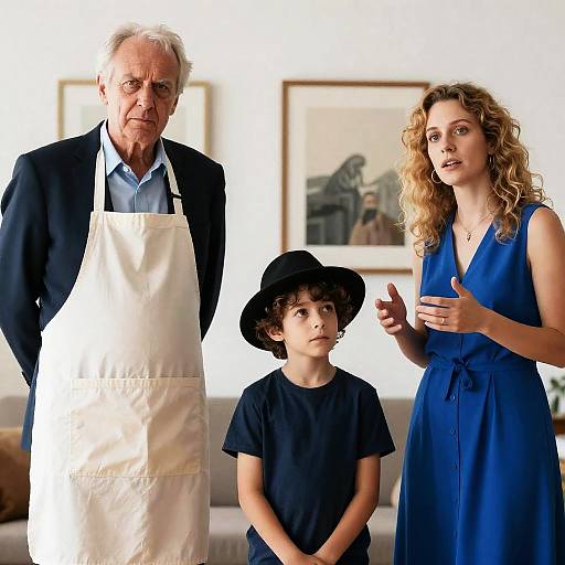 Indoor Family Photo with Unique Characters