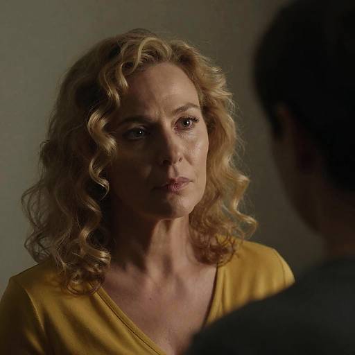 Intense Gaze of a Woman in Yellow