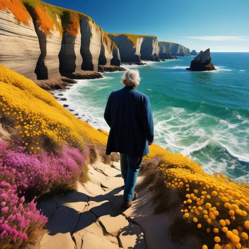 Colorful Hair by the Seaside Cliffs Colorful Hair by the Seaside Cliffs