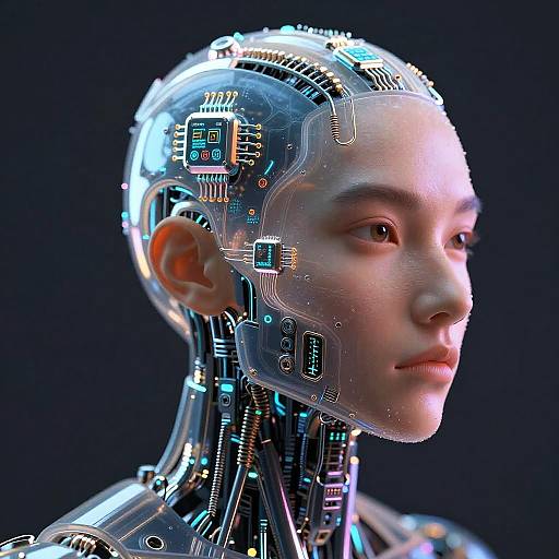 Futuristic AI-Human Fusion Portrait