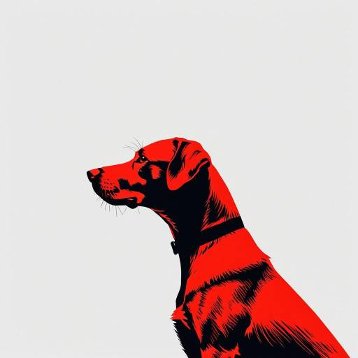 Minimalist Red Dog Illustration