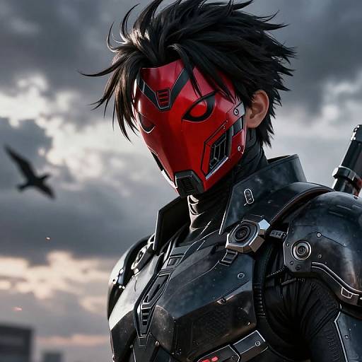 Futuristic Armored Warrior in Action