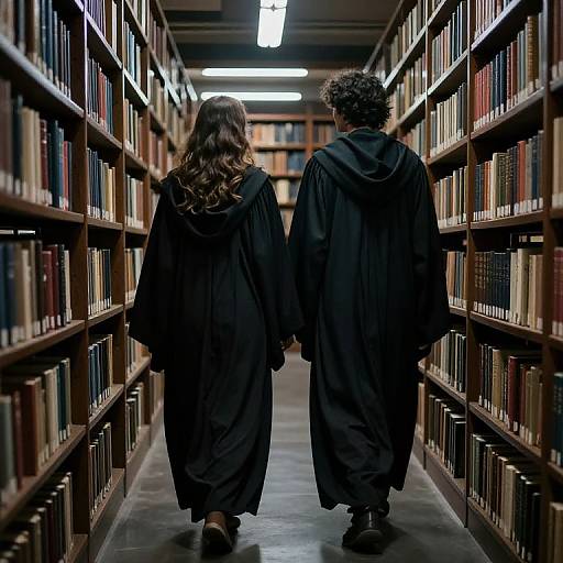 Mystical Duo in Dim Library