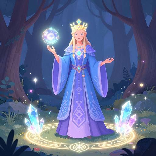 Elven Mage in Enchanted Forest