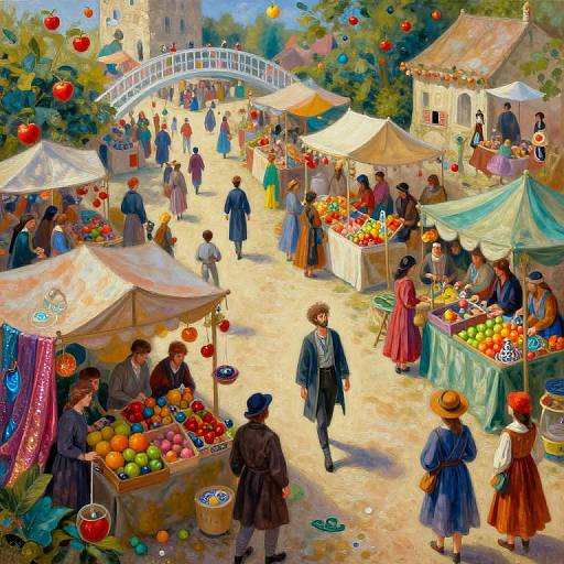 Whimsical Medieval Marketplace Dreamscape