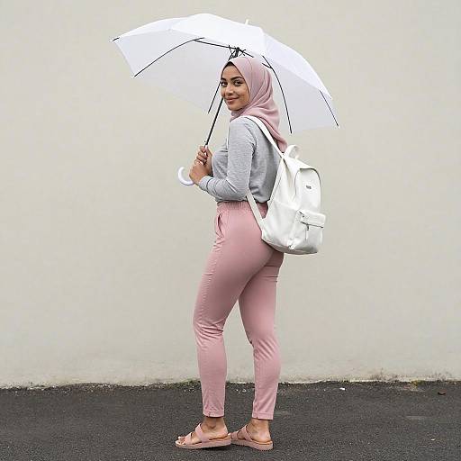 Young Woman in Light Pink Hijab