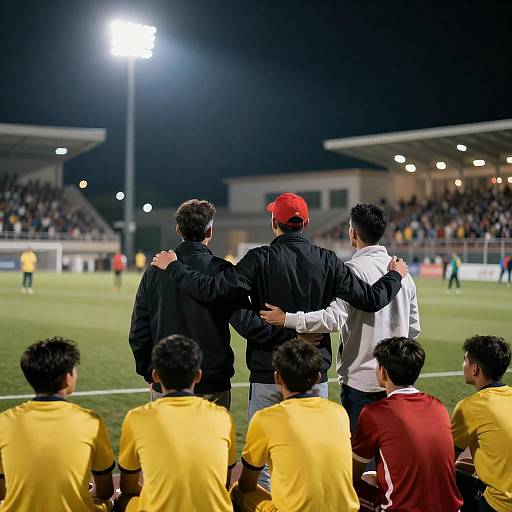 Nighttime Soccer Game with Friends