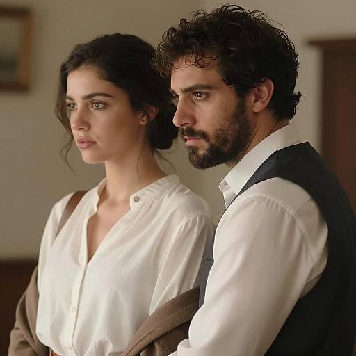 Intense Couple in Warm Light