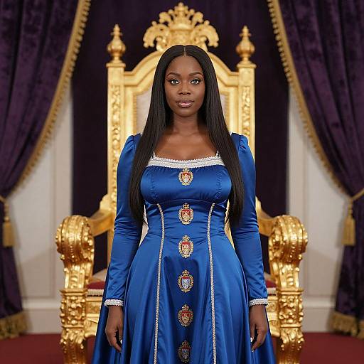 Regal Woman in Royal Ceremony Dress
