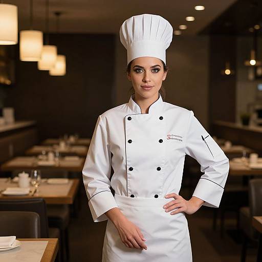 Female Chef in Restaurant Uniform