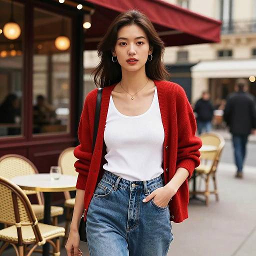 Chic Parisian Cafe Style Illustration