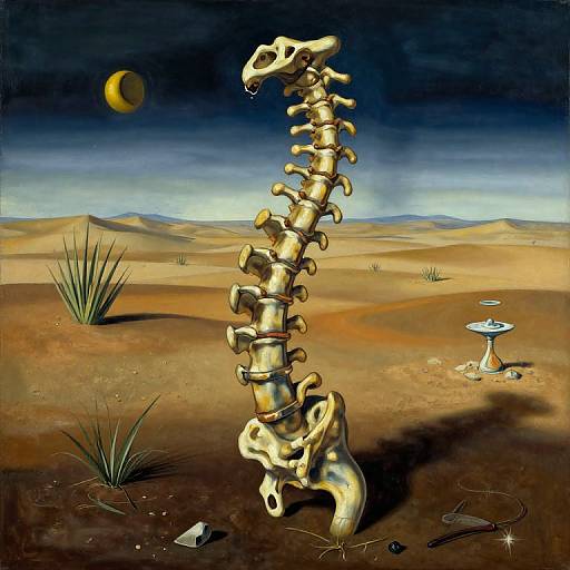 Dark Psychedelic Desert Spine Art