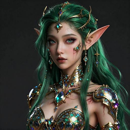 Hyper-Realistic Iridescent Female Djinn