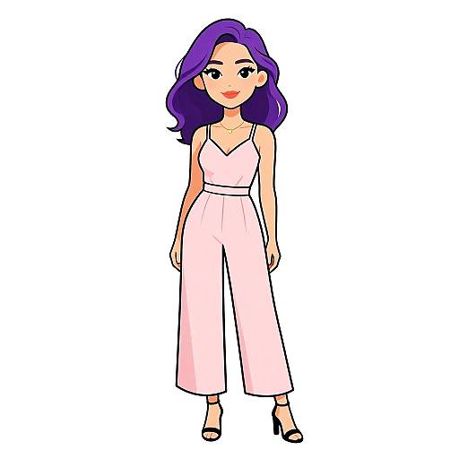 Elegant Woman in Blush Pink Jumpsuit