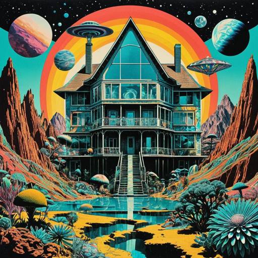 Vintage 70s Psychedelic Sci-Fi Collage Vintage 70s Psychedelic Sci-Fi Collage